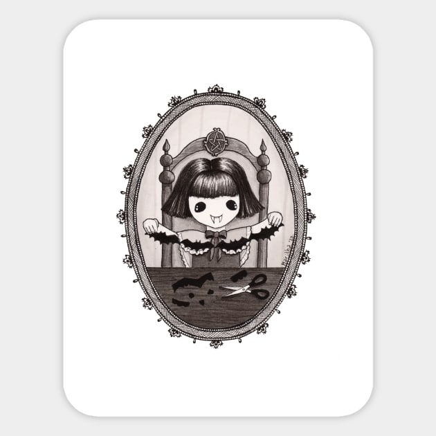 Vampire Girl doing Arts and Crafts Sticker by Marcies Art Place